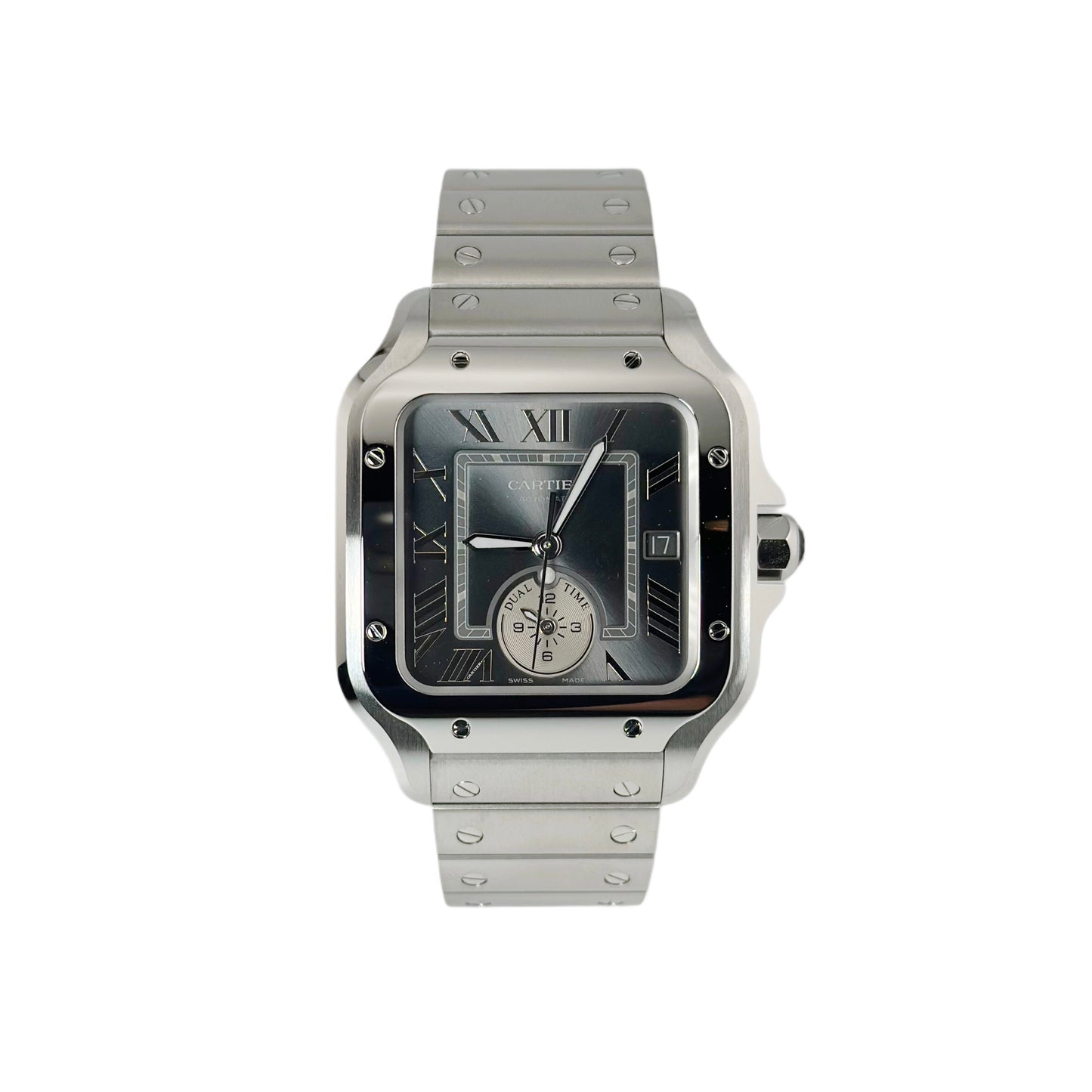 Santos De Cartier Dual Time ‘Grey’ WSSA0076 (Preowned)