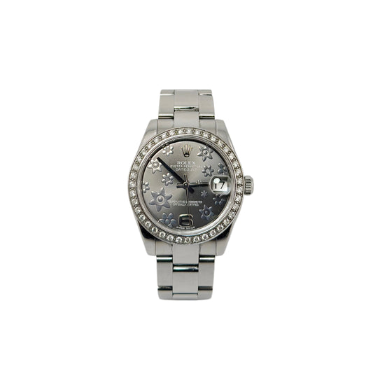 DateJust 31 ‘Floral’ custom Diamond bezel 178240 (Preowned)